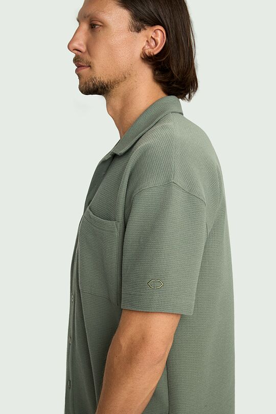 Textured cotton shirt 3 | GREEN | Audimas