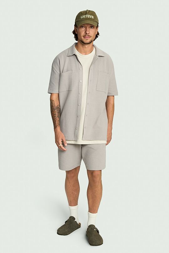 Textured cotton shirt 4 | GREY | Audimas