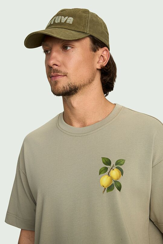 Short sleeves cotton T-shirt "Quinces" 6 | GREEN | Audimas