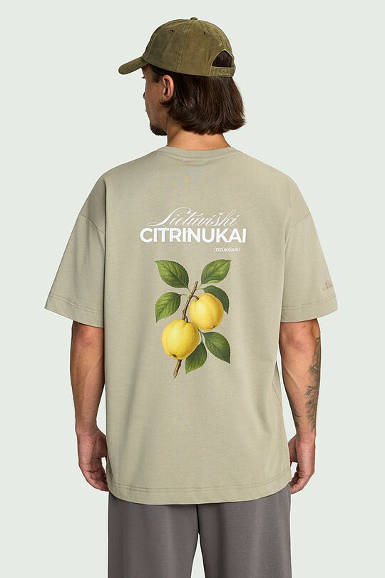 Short sleeves cotton T-shirt "Quinces" 2 | GREEN | Audimas