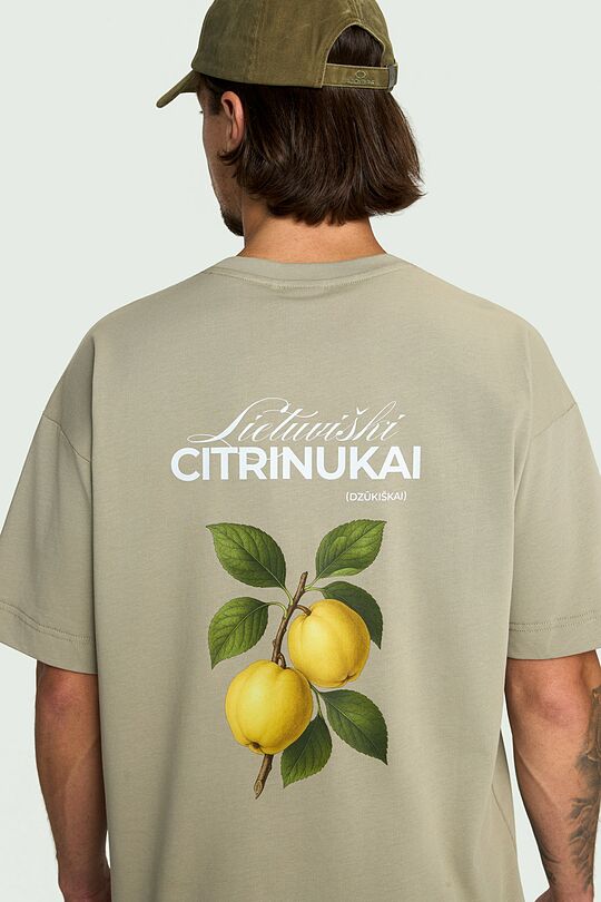 Short sleeves cotton T-shirt "Quinces" 8 | GREEN | Audimas