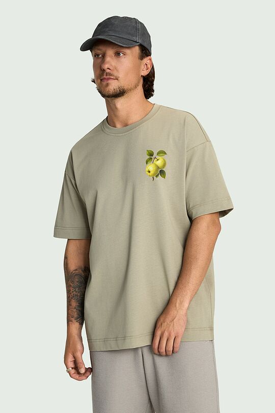 Short sleeves cotton T-shirt "Apples" 1 | GREEN | Audimas
