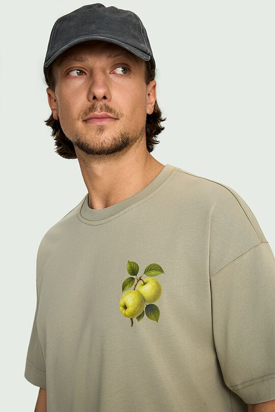 Short sleeves cotton T-shirt "Apples" 3 | GREEN | Audimas