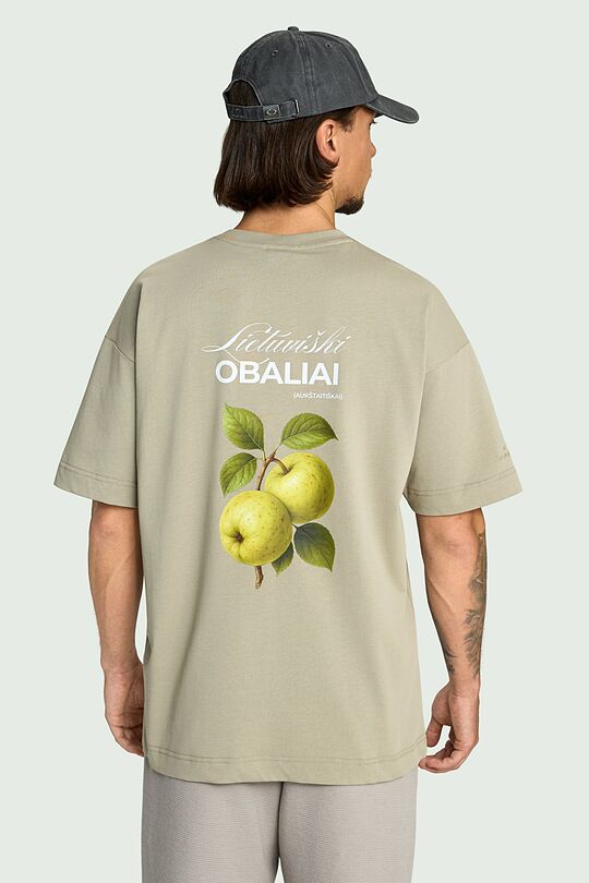 Short sleeves cotton T-shirt "Apples" 5 | GREEN | Audimas