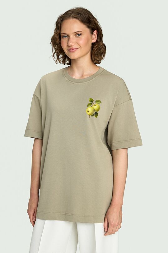 Short sleeves cotton T-shirt "Apples" 4 | GREEN | Audimas