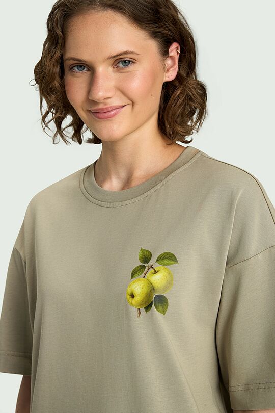Short sleeves cotton T-shirt "Apples" 6 | GREEN | Audimas