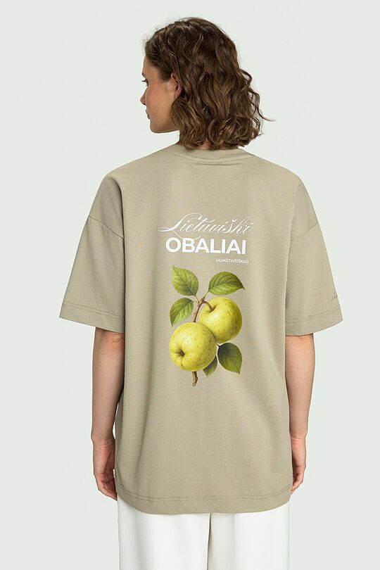 Short sleeves cotton T-shirt "Apples" 2 | GREEN | Audimas