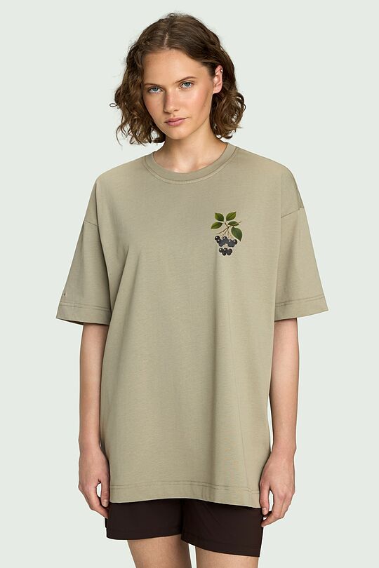 Short sleeves cotton T-shirt "Chokeberries" 4 | GREEN | Audimas