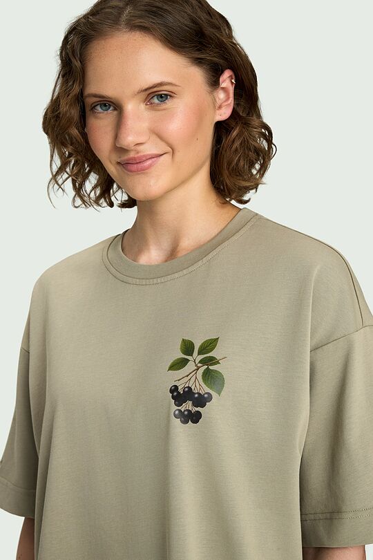 Short sleeves cotton T-shirt "Chokeberries" 5 | GREEN | Audimas