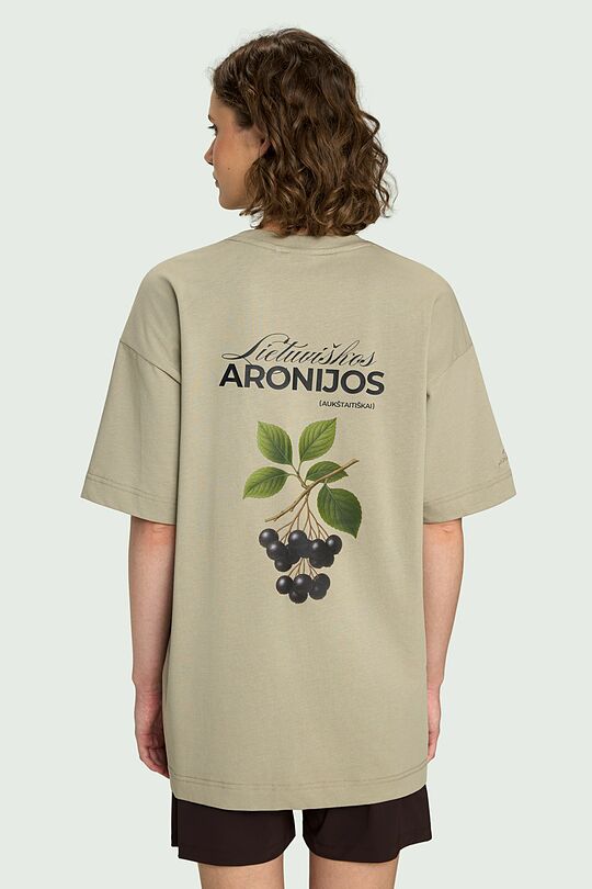Short sleeves cotton T-shirt "Chokeberries" 2 | GREEN | Audimas