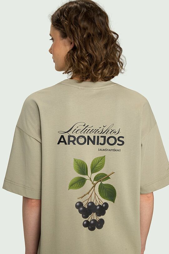 Short sleeves cotton T-shirt "Chokeberries" 7 | GREEN | Audimas