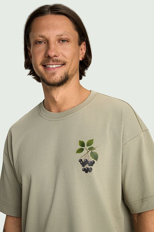Short sleeves cotton T-shirt "Chokeberries" 3 | GREEN | Audimas