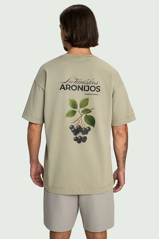 Short sleeves cotton T-shirt "Chokeberries" 6 | GREEN | Audimas