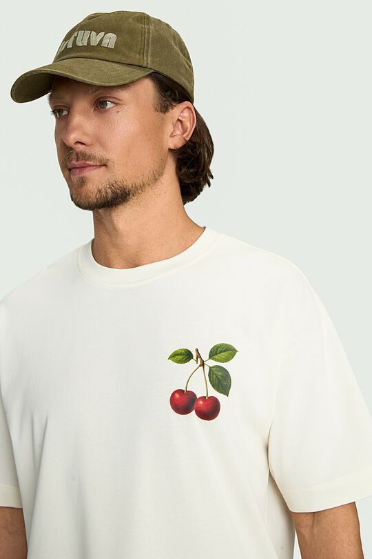 Short sleeves cotton T-shirt "Cherry" 8 | Cream | Audimas
