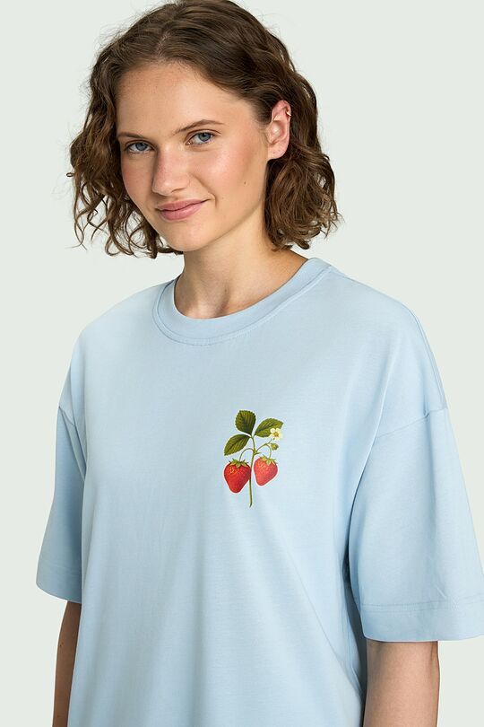Short sleeves cotton T-shirt "Strawberry" 5 | Dark blue | Audimas