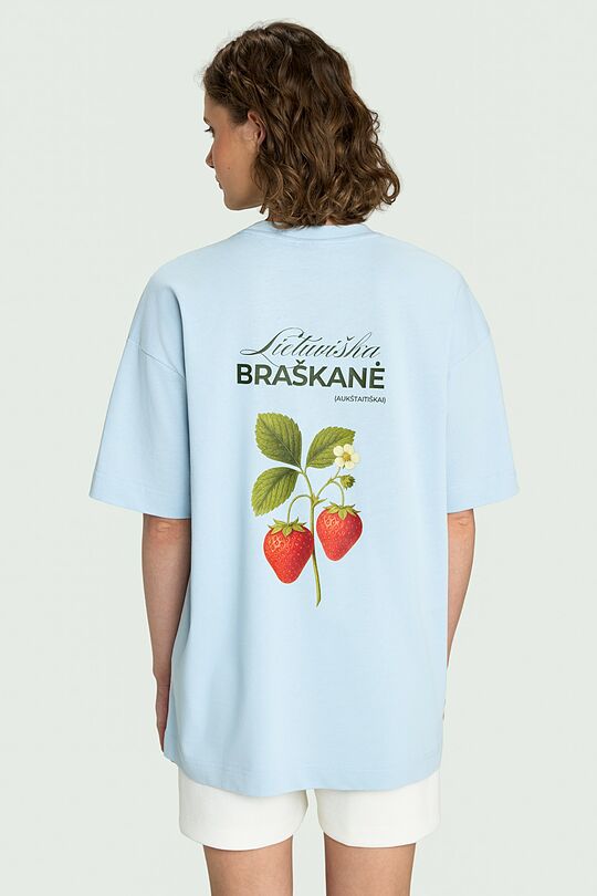 Short sleeves cotton T-shirt "Strawberry" 2 | Dark blue | Audimas