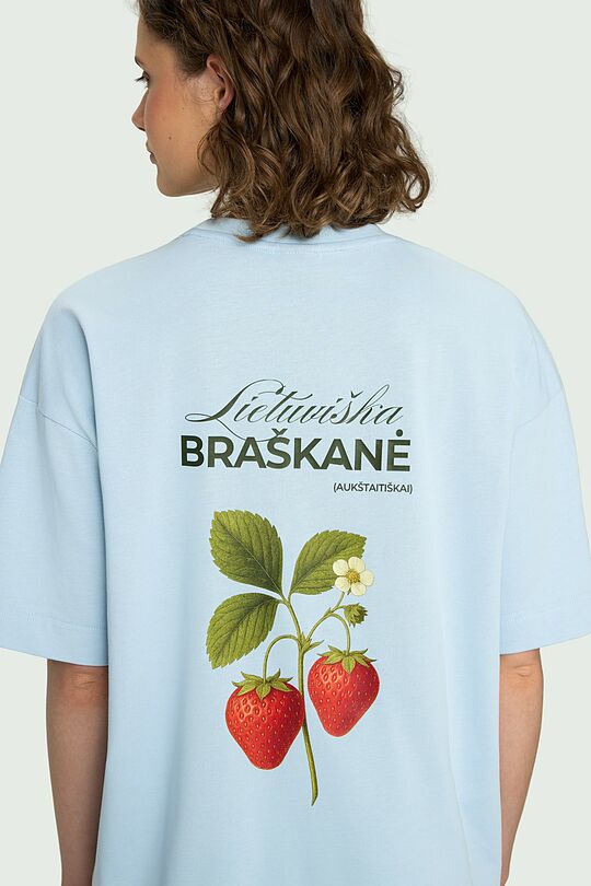 Short sleeves cotton T-shirt "Strawberry" 7 | Dark blue | Audimas