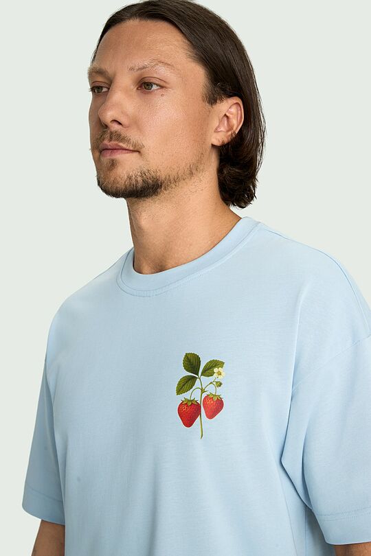 Short sleeves cotton T-shirt "Strawberry" 4 | Dark blue | Audimas
