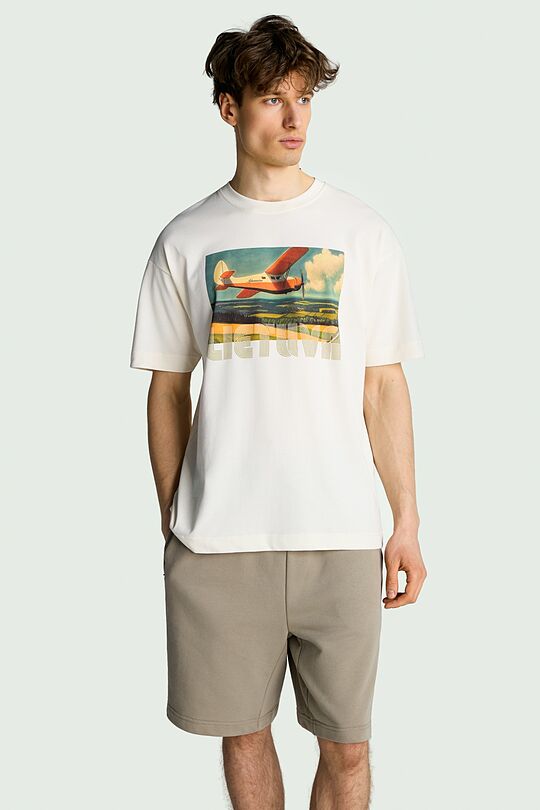 Short sleeves cotton T-shirt "Lituanica" 5 | Cream | Audimas