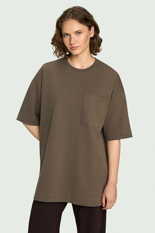 Oversized cotton T-shirt 4 | BROWN | Audimas