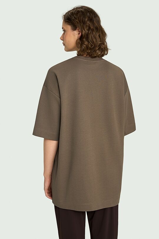 Oversized cotton T-shirt 3 | BROWN | Audimas
