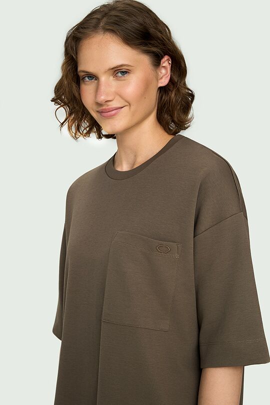 Oversized cotton T-shirt 6 | BROWN | Audimas