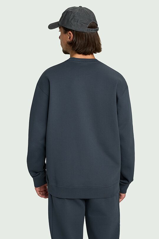 Cotton pique crewneck sweatshirt 2 | BLUE | Audimas