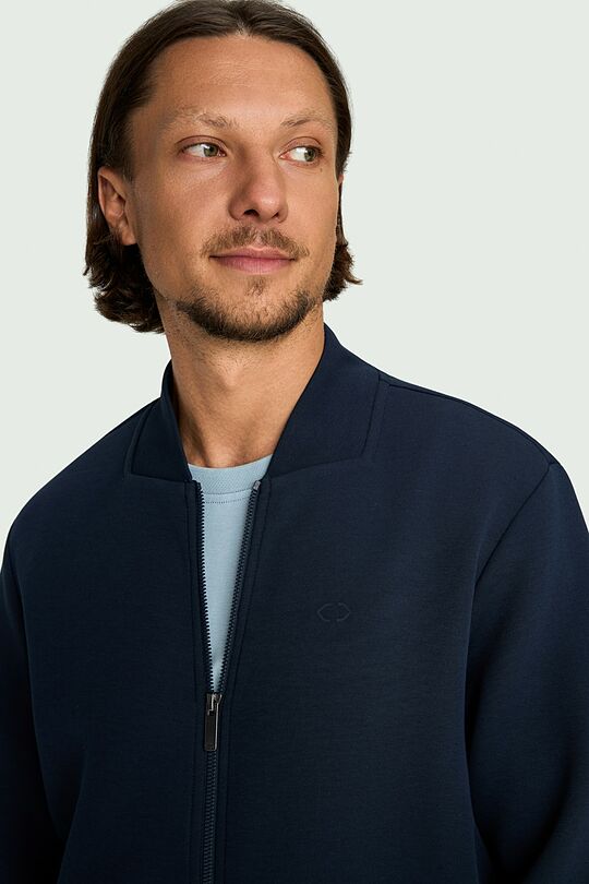 Cotton interlock bomber jacket 3 | Dark blue | Audimas