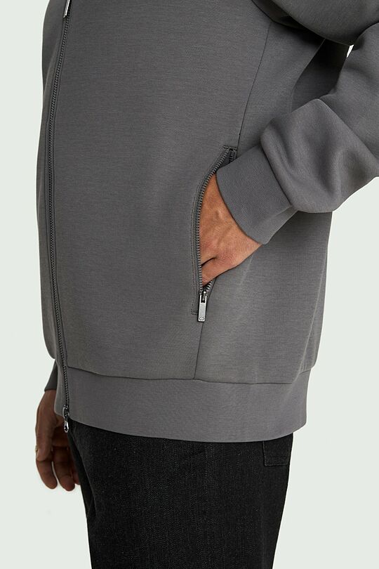Cotton interlock bomber jacket 4 | GREY | Audimas