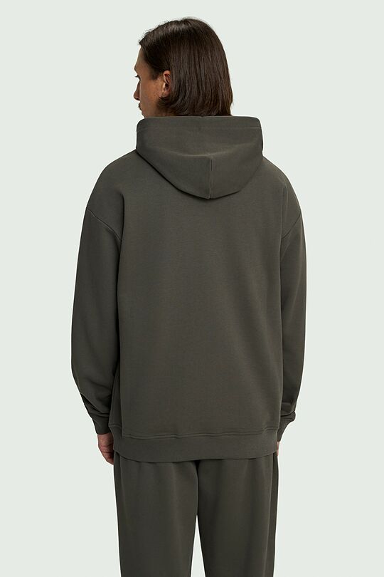 Cotton French terry hoodie 2 | Dark brown | Audimas