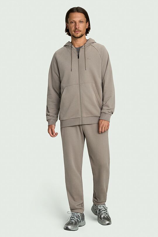Cotton French terry full-zip hoodie 5 | GREY | Audimas
