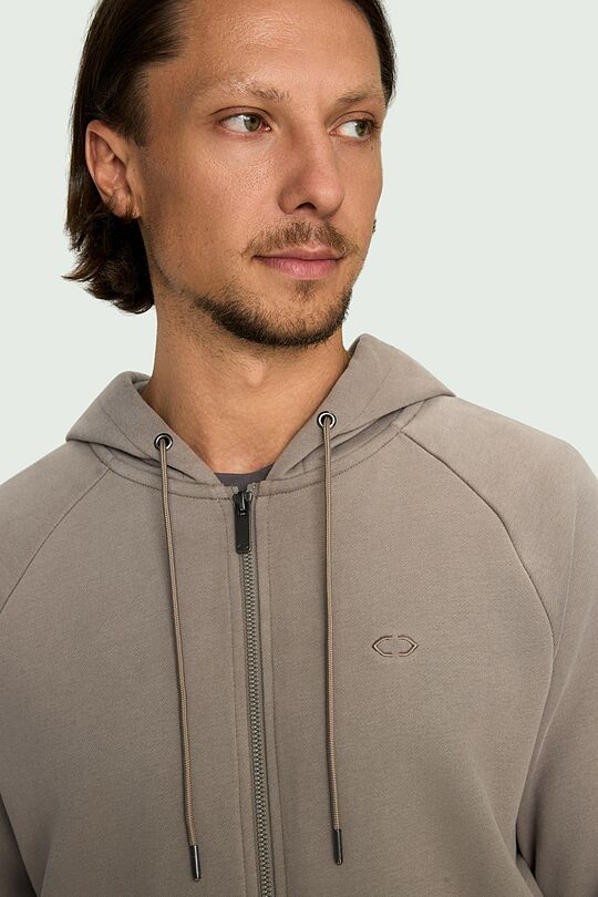 Cotton French terry full-zip hoodie 3 | GREY | Audimas