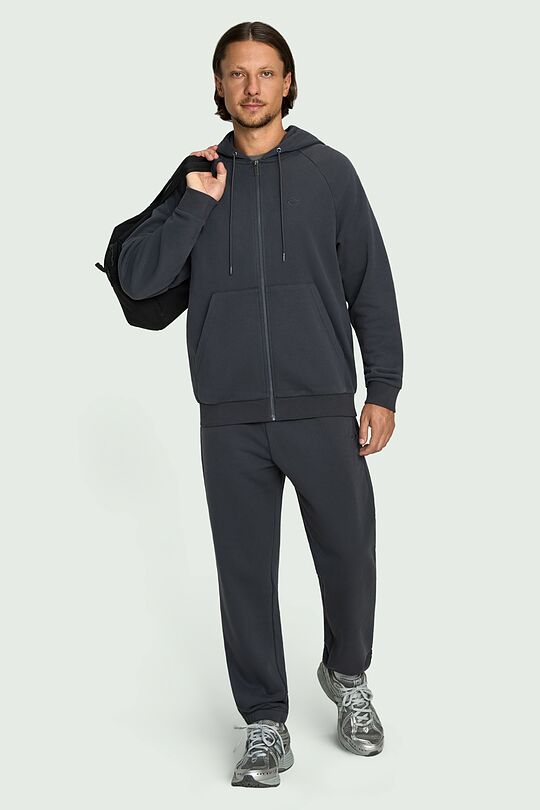 Cotton French terry full-zip hoodie 5 | DARK GREY | Audimas