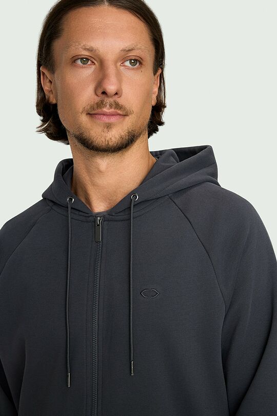 Cotton French terry full-zip hoodie 3 | DARK GREY | Audimas