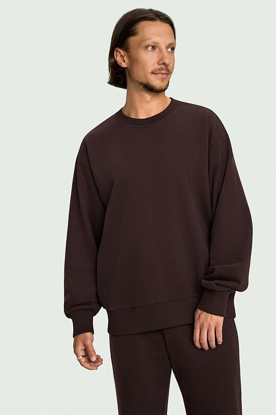 Cotton French terry sweatshirt 1 | BROWN | Audimas