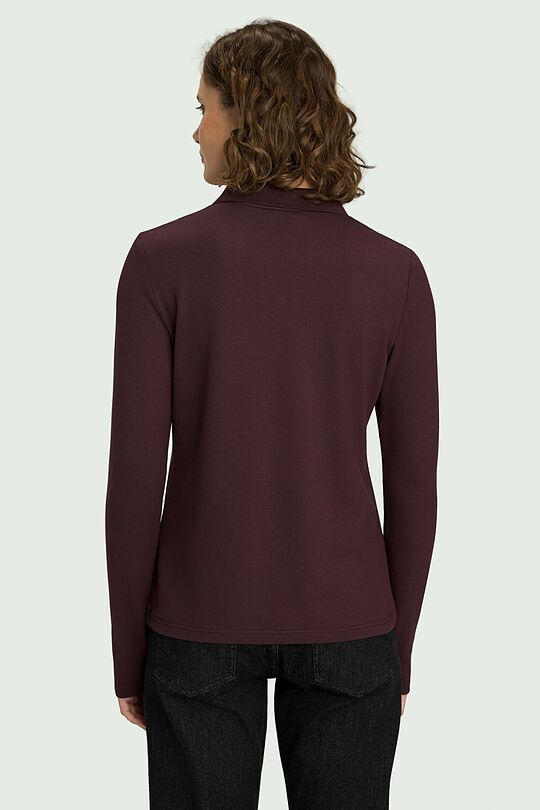 Cotton pique polo top 2 | burgundy | Audimas