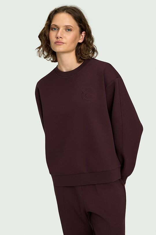 Cotton pique sweatshirt 1 | burgundy | Audimas