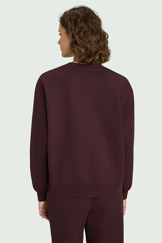 Cotton pique sweatshirt 3 | burgundy | Audimas
