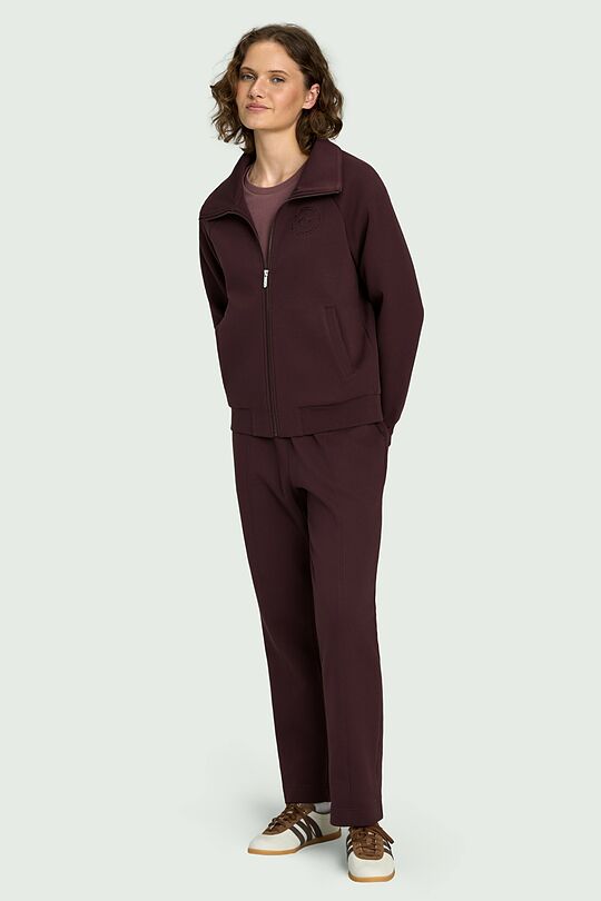 Cotton pique full-zip jacket 4 | burgundy | Audimas