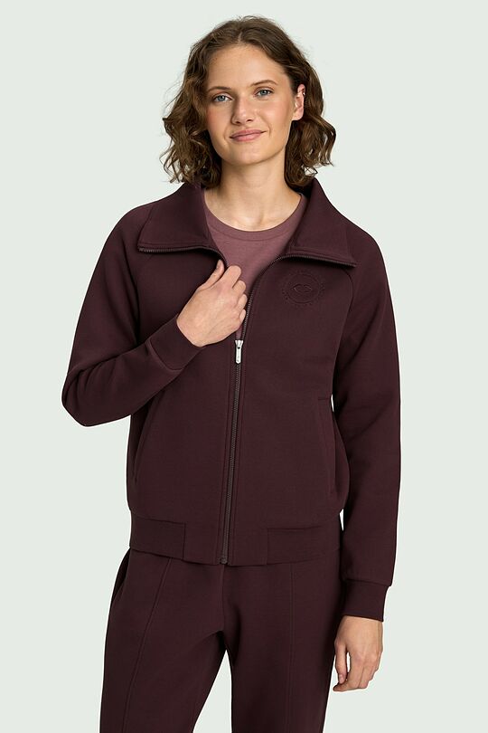 Cotton pique full-zip jacket 1 | burgundy | Audimas