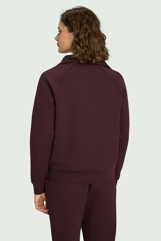 Cotton pique full-zip jacket 2 | burgundy | Audimas