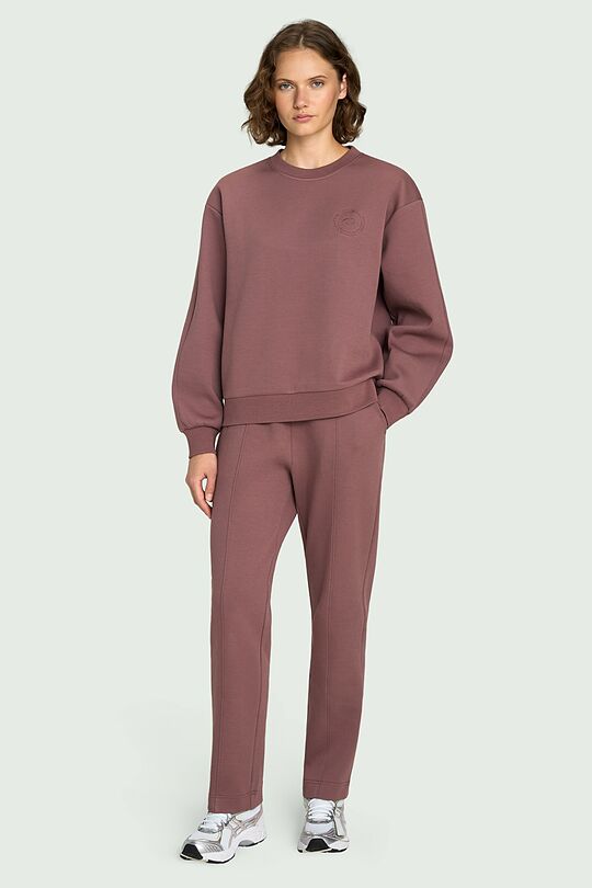 Cotton pique tapered fit sweatpants 1 | PINK | Audimas