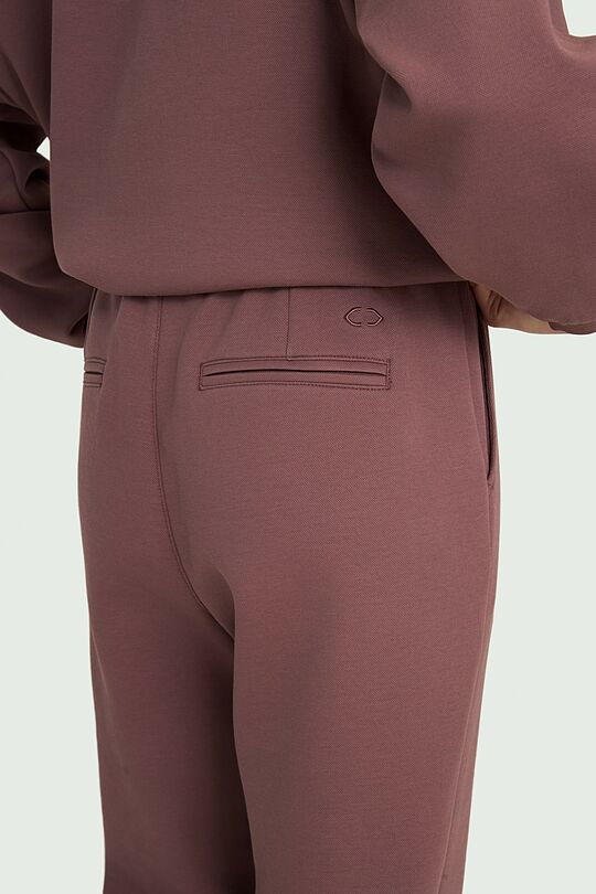 Cotton pique tapered fit sweatpants 4 | PINK | Audimas