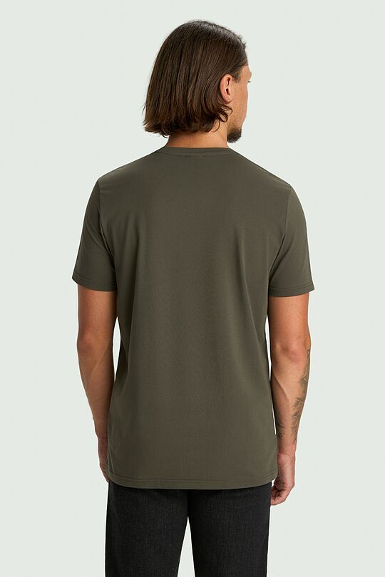 Short sleeve cotton T-shirt 2 | Dark brown | Audimas