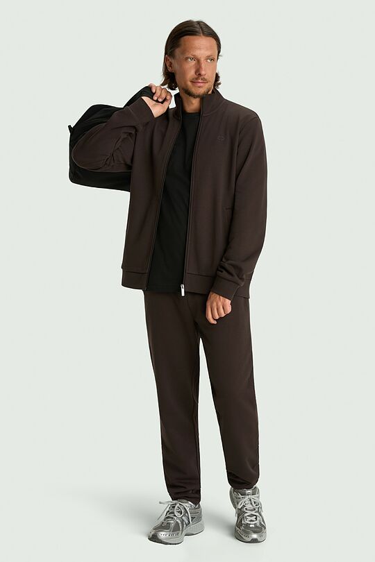 Cotton French terry full-zip sweatshirt 5 | BROWN | Audimas