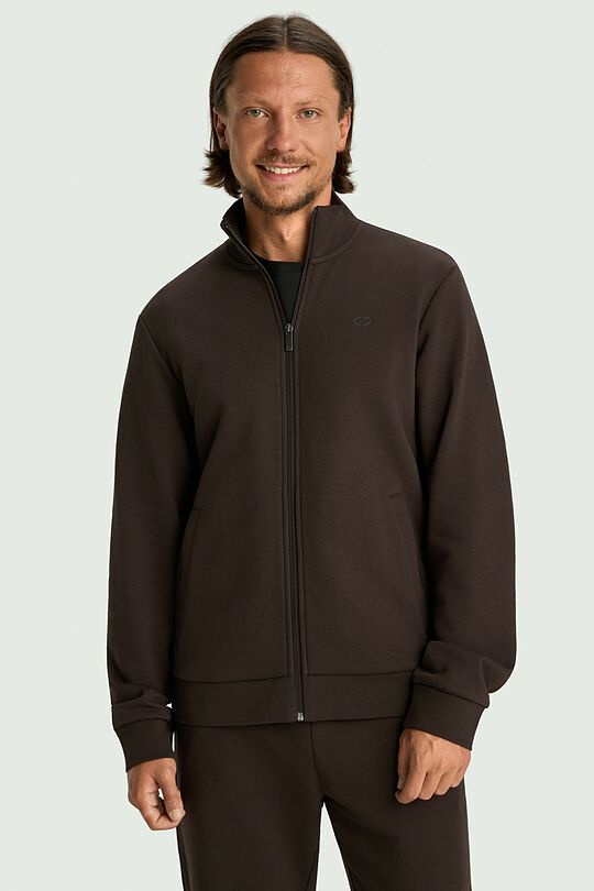 Cotton French terry full-zip sweatshirt 1 | BROWN | Audimas