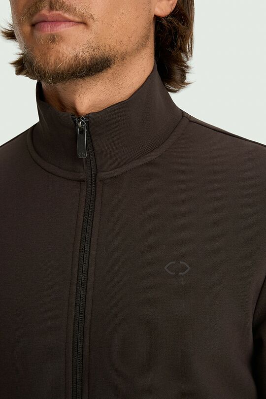 Cotton French terry full-zip sweatshirt 3 | BROWN | Audimas