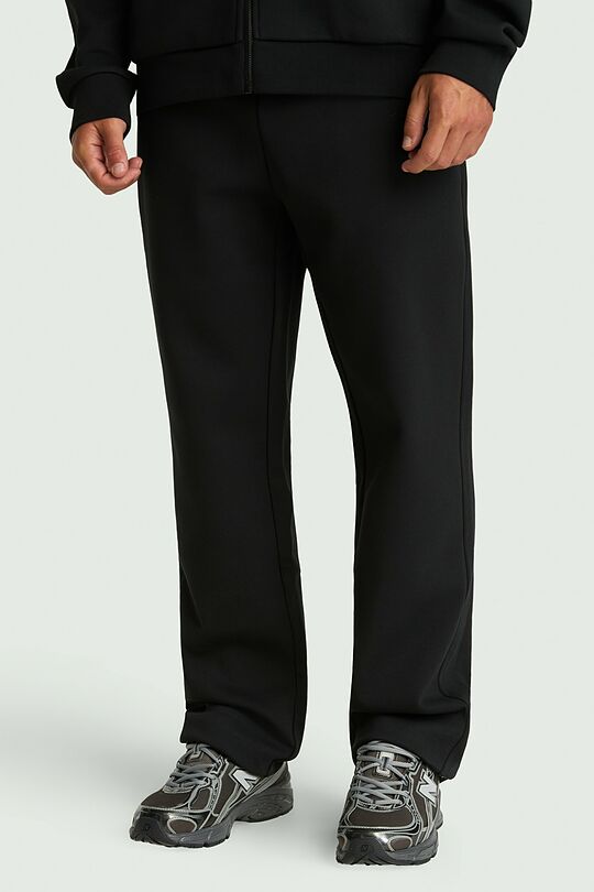 Straight fit cotton pique sweatpants 2 | BLACK | Audimas