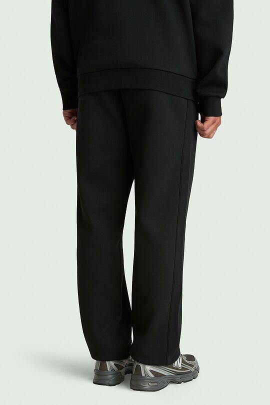 Straight fit cotton pique sweatpants 3 | BLACK | Audimas