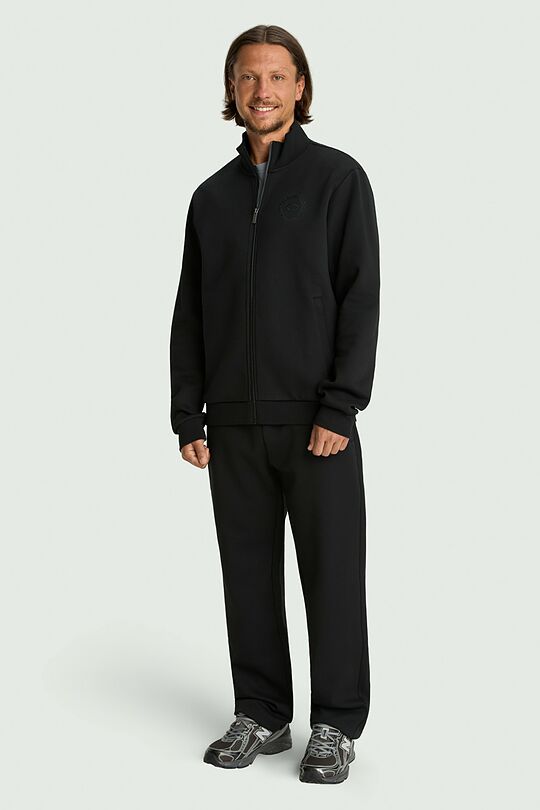 Cotton pique full-zip jacket 4 | BLACK | Audimas